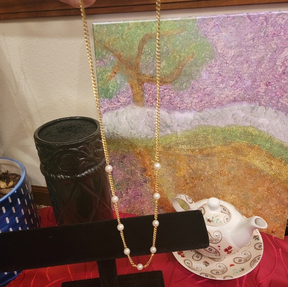 Vintage Gold pearl necklace - Picture 3 of 7